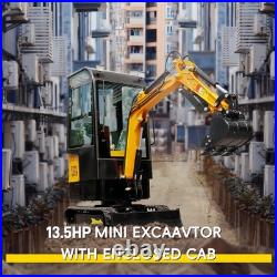 PICK UP 1Ton Mini Excavators For Sale With Enclosed Cab B&S Engine Mini Digger