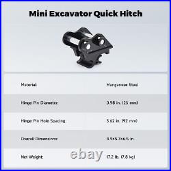 Quick Hitch Coupler Attachment fit for Mini Excavators Diggers Machine