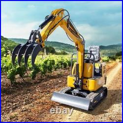 RHINOCEROS Mini Excavator 1 Ton Digger Tracked Crawler with Thumb Holder 13.5HP