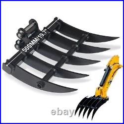 Rake Attachments For 5-Tooth Mini Excavator, Small Digger Hydraulic Tilt Backhoe