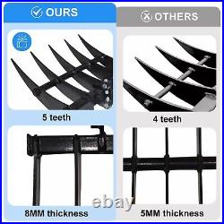 Rake Attachments For 5-Tooth Mini Excavator, Small Digger Hydraulic Tilt Backhoe