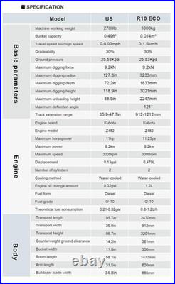 Rippa R10 2025 Mini Excavator Briggs & Stratton engine US Stock