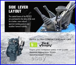 Rippa R10-6 Eco 2026 1.0 Ton Mini Excavator Kubota Diesel Engine US Stock