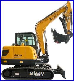SHANTUI 35Kw STE75 6 Ton Mini Excavator Kubota Engine Smooth Pilot Control