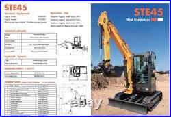 SHANTUI STE45SR 3.8Ton Mini Excavator Yanmar Diesel Yanmar Engine withSide Swing