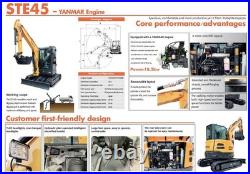 SHANTUI STE45SR 3.8Ton Mini Excavator Yanmar Diesel Yanmar Engine withSide Swing