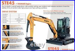 SHANTUI STE45SR 3.8Ton Mini Excavator Yanmar Diesel Yanmar Engine withSide Swing