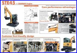 SHANTUI STE45 3.8 Ton Mini Excavator Digger with Yanmar Engine Free Unload