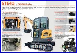 SHANTUI STE45 3.8 Ton Mini Excavator Digger with Yanmar Engine Free Unload