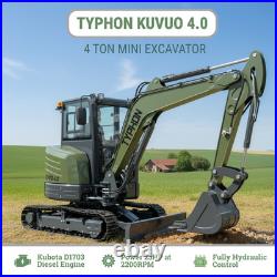 TYPHON KUVUO 4.0 Mini Excavator with Boom Swing Full Hydraulic Control AC/Heat