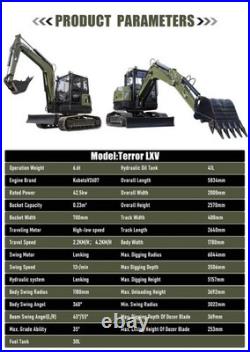 TYPHON TERROR LXV 6.6 Ton Excavator Kubota V2607 57HP AC Heater Cabin Boom Swing