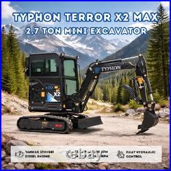 TYPHON TERROR X2 Max 2.7 Ton Mini Excavator Yanmar 3TNV88F Engine AC Heat Cabin
