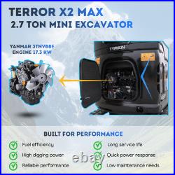 TYPHON TERROR X2 Max 2.7 Ton Mini Excavator Yanmar 3TNV88F Engine AC Heat Cabin