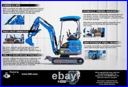 TYPHON TERROR XIX Mini Excavator 4000lbs Kubota D902 EPA Superior Hydraulics New