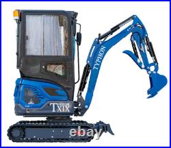 TYPHON TERROR XIX Prestige Mini Excavator 4200lbs 20.4 HP Kubota D902 diesel Cab