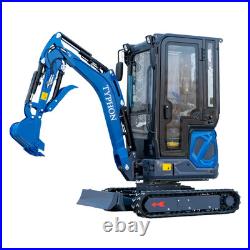 TYPHON TERROR XIX Prestige Mini Excavator 4200lbs 20.4 HP Kubota D902 diesel Cab