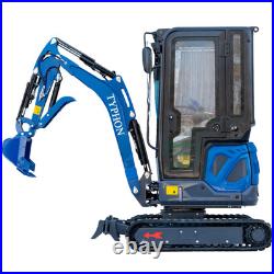 TYPHON TERROR XIX Prestige Mini Excavator 4200lbs 20.4 HP Kubota D902 diesel Cab