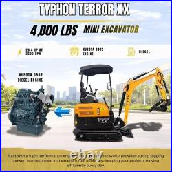 TYPHON TERROR XX 4000lb Mini Excavator 12 Attachments Kubota D902 Diesel Engine TYPHON TERROR XX 4000lb Mini Excavator 12 Attachments Kubota D902 Diesel Engine