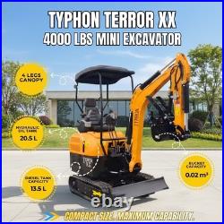 TYPHON TERROR XX 4000lb Mini Excavator 12 Attachments Kubota D902 Diesel Engine TYPHON TERROR XX 4000lb Mini Excavator 12 Attachments Kubota D902 Diesel Engine