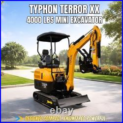 TYPHON TERROR XX 4000lb Mini Excavator 12 Attachments Kubota D902 Diesel Engine TYPHON TERROR XX 4000lb Mini Excavator 12 Attachments Kubota D902 Diesel Engine