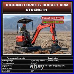 TYPHON Terror XVIII 4000lbs Mini Excavator Kubota D902 Boom Swing 13 Attachments