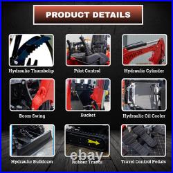 TYPHON Terror XVIII 4000lbs Mini Excavator Kubota D902 Boom Swing 13 Attachments