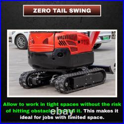 TYPHON Terror XVIII 4000lbs Mini Excavator Kubota D902 Boom Swing 13 Attachments