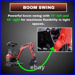 TYPHON Terror XVIII 4000lbs Mini Excavator Kubota D902 Boom Swing 13 Attachments