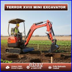 TYPHON Terror XVIII 4000lbs Mini Excavator Kubota D902 Boom Swing 13 Attachments