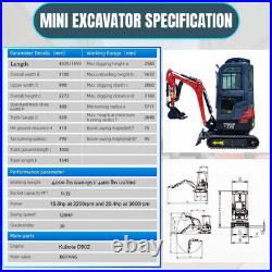 TYPHON Terror XVIII Prestige Mini Excavator 2 Ton AC Cabin DIgger Kubota D902