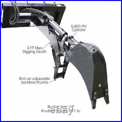 Titan Attachments Skid Steer Fronthoe 14 Bucket and Thumb, Excavator Attachment