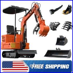 USA 1 Ton B&S Gas Mini Excavator Tracked Crawler 13.5 HP With Hydraulic Thumb