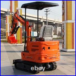 USA 1 Ton B&S Gas Mini Excavator Tracked Crawler 13.5 HP With Hydraulic Thumb