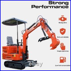 USA 1 Ton B&S Gas Mini Excavator Tracked Crawler 13.5 HP With Hydraulic Thumb