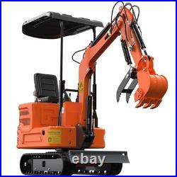 USA 1 Ton B&S Gas Mini Excavator Tracked Crawler 13.5 HP With Hydraulic Thumb