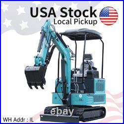 USA STOCK, New 1.8Ton Mini Excavator Kubota Diesel Engine Pilot Hydraulic System