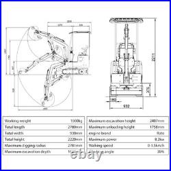 Virginia Spot Farm Garden Home 13.5HP Mini Excavator Tracked Crawler Digger Virginia Spot Farm Garden Home 13.5HP Mini Excavator Tracked Crawler Digger