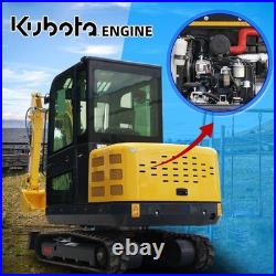 With Cockpit Hydraulic Mini Excavator Diesel 25HP 3.5Ton Farm USA Inventory EPA