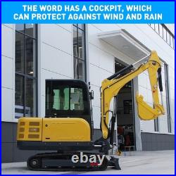 With Cockpit Hydraulic Mini Excavator Diesel 25HP 3.5Ton Farm USA Inventory EPA