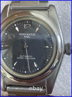 Zeno Watch Super Precision Auto Black Dial Stainless Steel Case Working JAPAN Zeno Watch Super Precision Auto Black Dial Stainless Steel Case Working JAPAN