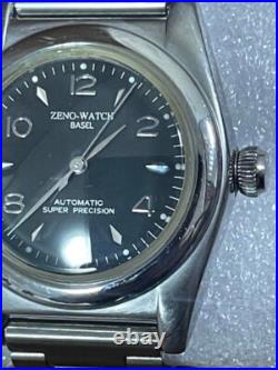 Zeno Watch Super Precision Auto Black Dial Stainless Steel Case Working JAPAN Zeno Watch Super Precision Auto Black Dial Stainless Steel Case Working JAPAN