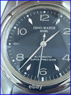 Zeno Watch Super Precision Auto Black Dial Stainless Steel Case Working JAPAN Zeno Watch Super Precision Auto Black Dial Stainless Steel Case Working JAPAN